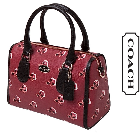 🌹Coach Bramble Rose Mini Bennett Leather Berry Satchel Crossbody MINT COND! - Picture 13 of 13